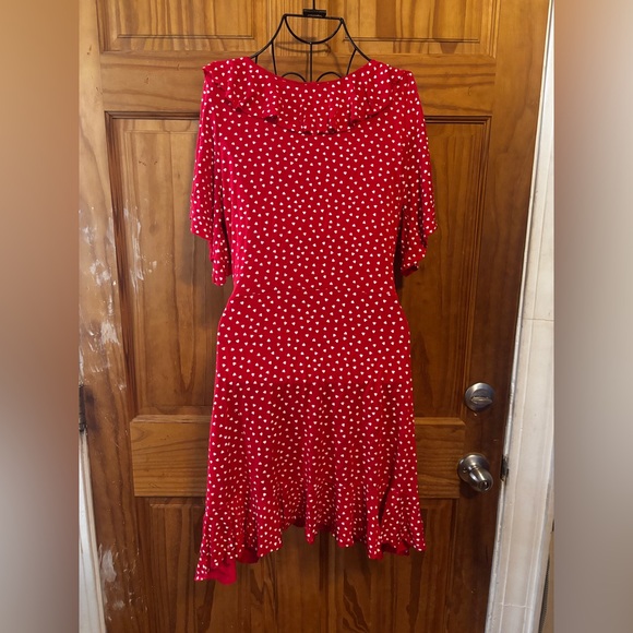 Boohoo Red Dress with White Dots - Picture 3 of 8